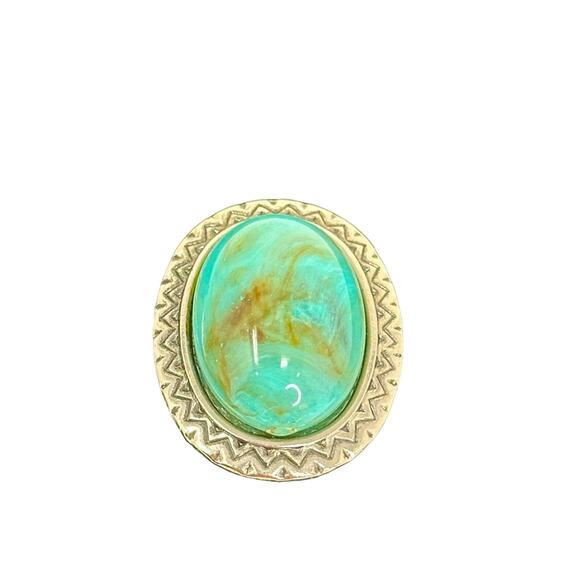 Vintage Faux Costume Native Southwestern Style Brooch & Clip Earrings - Picture 5 of 7